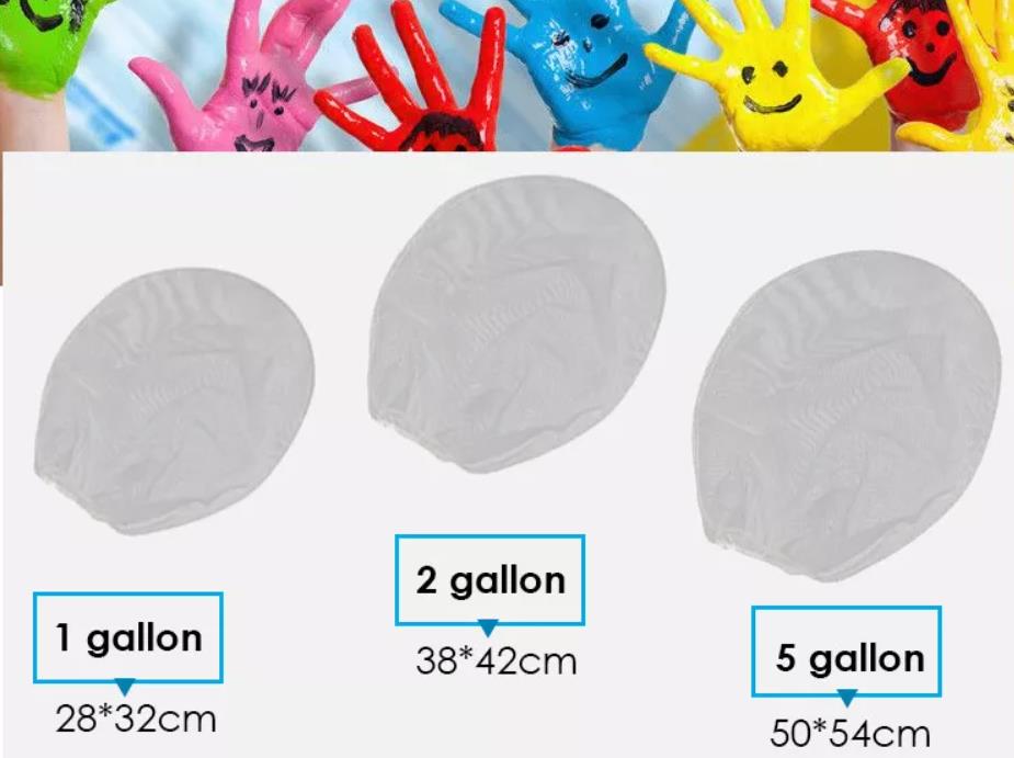 50 Pack Paint Strainer Bag (1 Gallon Bucket Size) - 200 Micron Fine Mesh Disposable Bag Filters with Elastic Top Opening - Perfect Filter Bags for